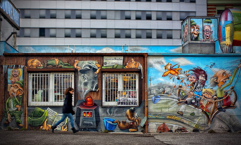 street, Germany, berlin, Berlin, 720P, sculpture, wall - building feature, female likeness, building exterior, craft, male likeness, germany, structures