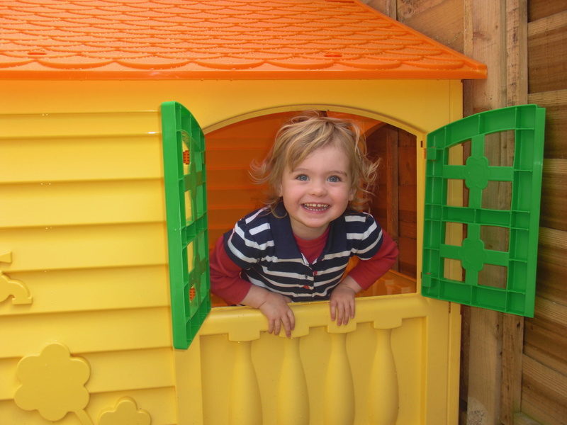 girl, portrait, childhood, striped, blue, happiness, smiling, child, looking at camera, innocence, play house, 1080P, cheerful, one person, lifestyles