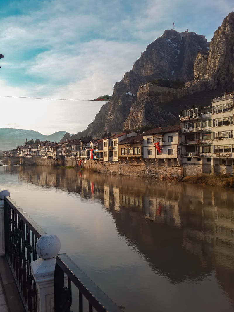 turkey, old, outdoors, amasya merkez, nature, residential district, building exterior, river, amasya, transportation, reflection, water, riverside, city