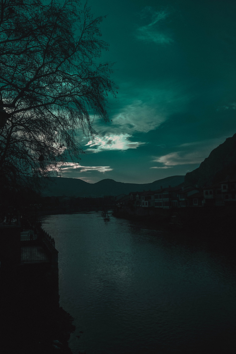 turkey, no people, beauty in nature, nature, tranquil scene, water, built structure, dusk, plant, mansion, river, scenics - nature, 5K, blue, architecture