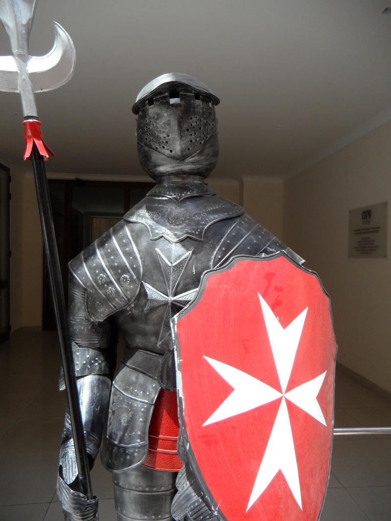 indoors, day, flag, art and craft, statue, middle ages, ritterruestung, creativity, communication, order of malta, 4K, knight - person, sculpture, valletta