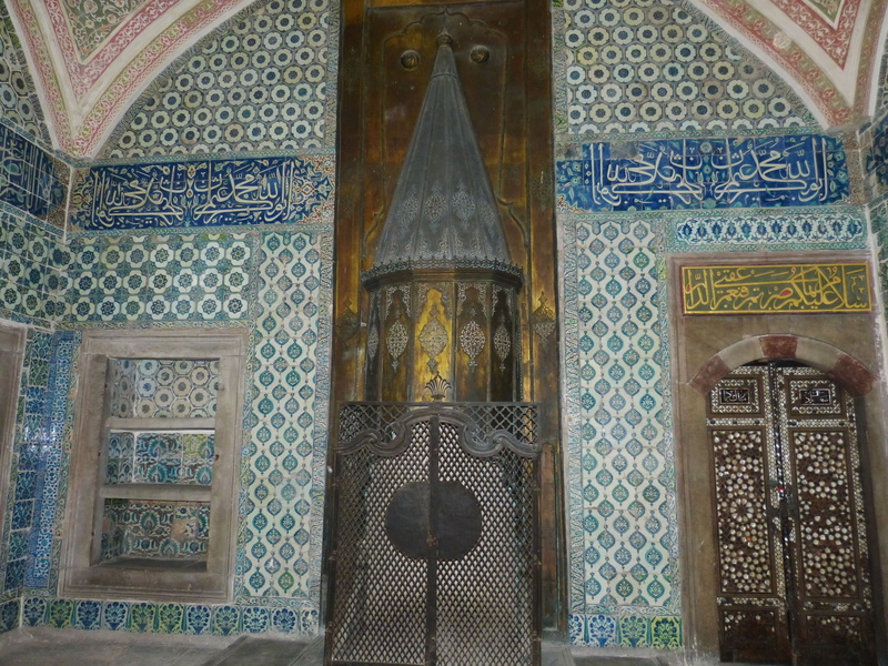 topkapi, ceiling, mural, architectural column, no people, religion, belief, day, castle, architecture, ceramic, turkey, design, glass, history, building