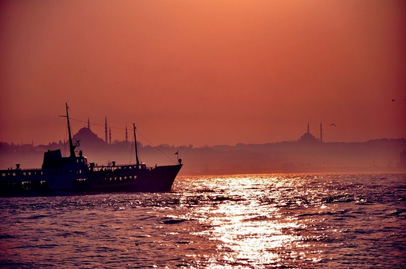 marine, passenger craft, istanbul, topkapi palace, sunset, business, sea, sailing, natural turkey, beach, no people, sky, transportation, industry, nautical vessel