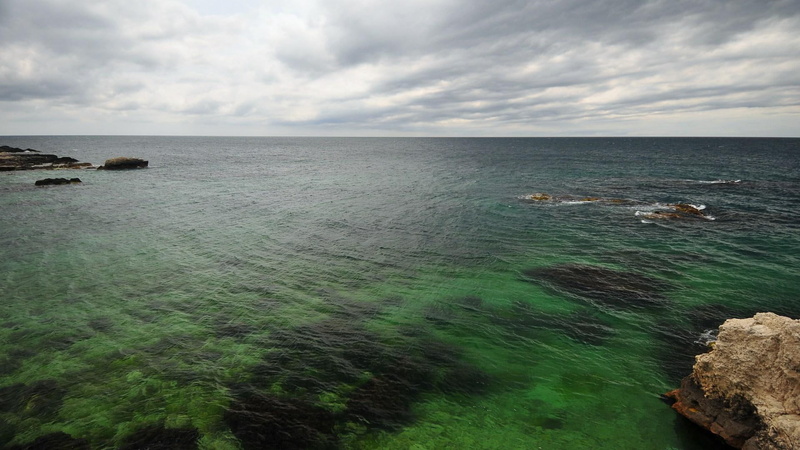 rocks, shore, nature and landscapes, sea, near, 1080P, ukraine, sevastopol, green