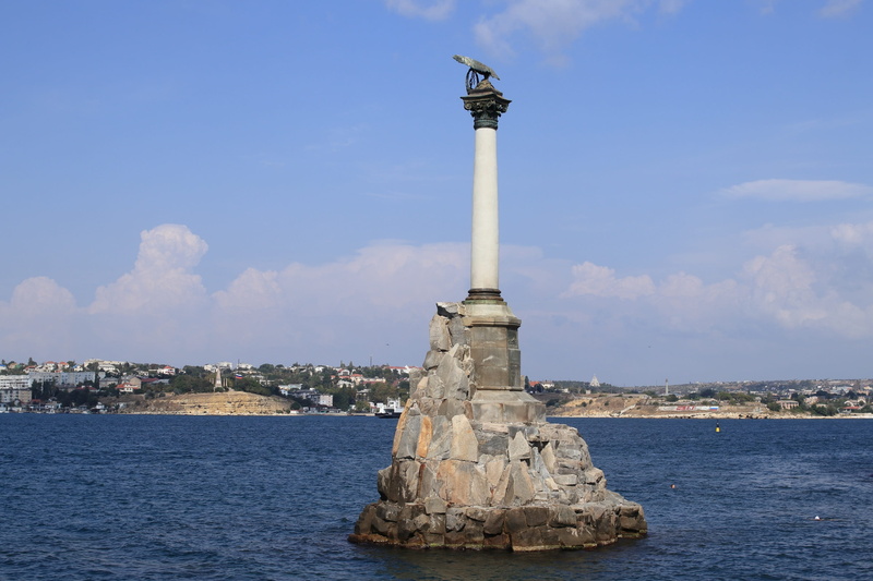 architecture, sea, the past, travel, water, sun, outdoors, day, 2K, history, tourism, travel destinations, sevastopol, memorial, sculpture, building exterior