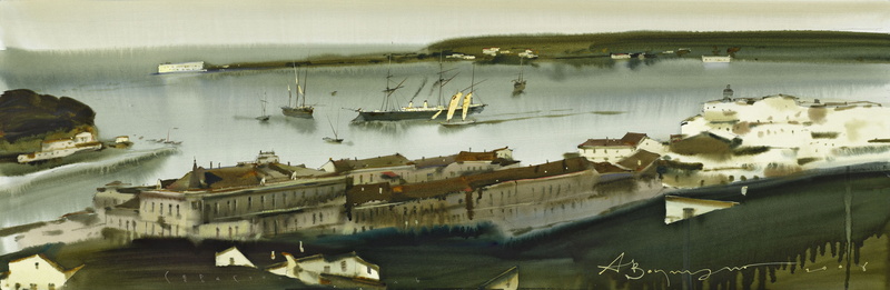 panorama, ships, marine city, Sevastopol., 2K, Arusha Vozmus