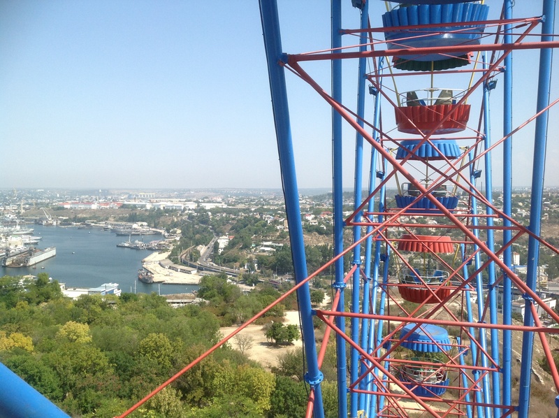 sky, no people, city, crimea, sevastopol, metal, view, bridge, amusement park, 2K, bridge - man made structure, cityscape, outdoors, water, day, summer