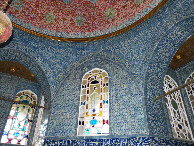 art and craft, design, tile, palace, pattern, castle, belief, wall, stained glass, low angle view, window, topkapi, religion, ceramic, architecture, mural