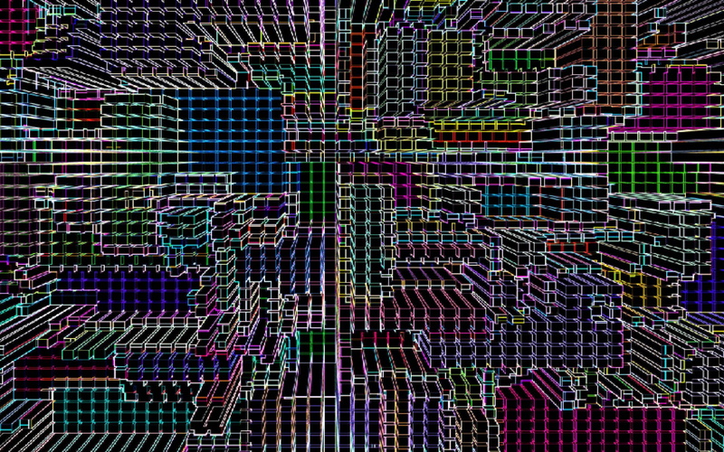 ulyseto, grid, 1080P, abstract, cities, neon, colors, lights, seizure