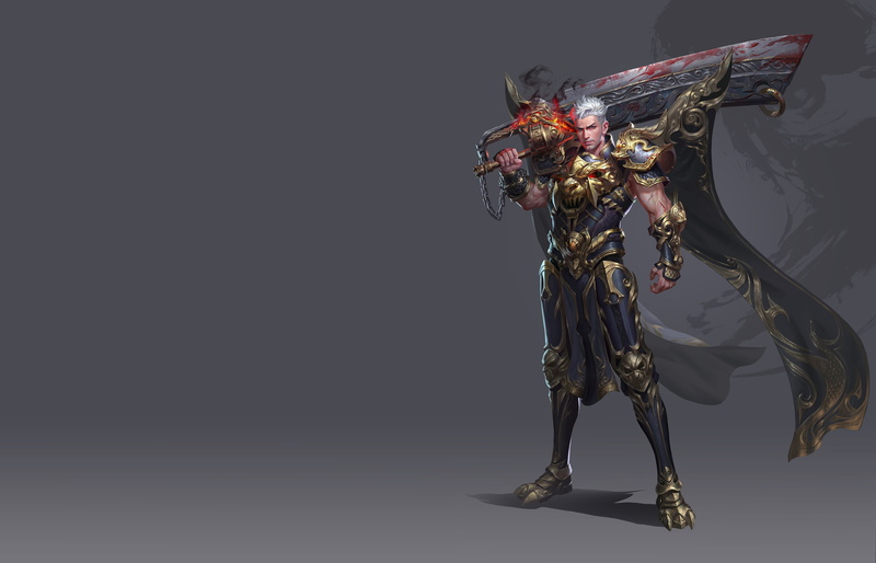 warrior, 2K, sword, art, Work charts two years ago, fantasy game, level, costume design, weapons, Yang chen