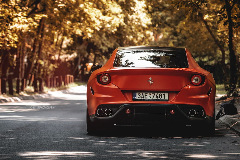bokeh, serbia, 1080P, car, orange, belgrade, Ferrari, FF, italia, Red