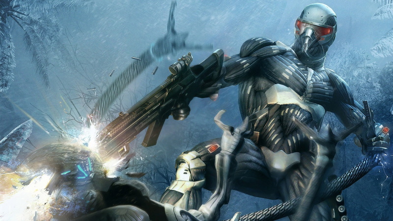 two people, costume, illustration, motion, 1080P, futuristic, protection, imagination, war, alcatraz, character, headwear, water, crysis, prophet, horror