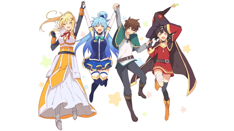 characters, 1080P, Kono Subarashii Sekai ni Shukufuku wo, kazuma satou, megumin, aqua, Anime