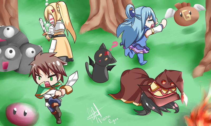 Anime, 1080P, Darkness (KonoSuba), Kazuma Satou, KonoSuba – God’s blessing on this wonderful world!!, Aqua (KonoSuba), Megumin (KonoSuba)