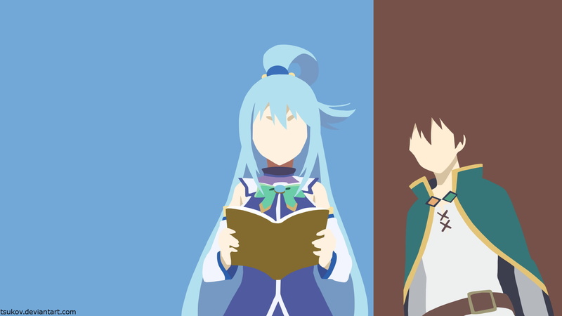 Kazuma Satou, 1080P, Aqua (KonoSuba), KonoSuba – God’s blessing on this wonderful world!!, Anime, Minimalist