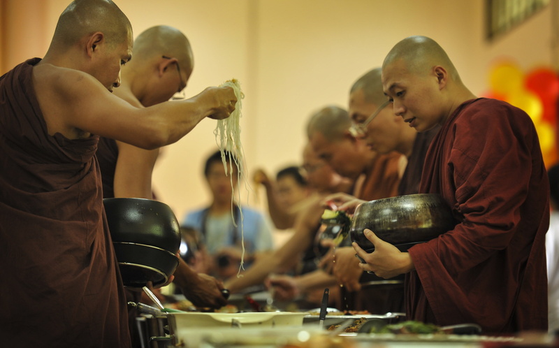 religion, females, 4K, lifestyles, women, musical instrument, drum - percussion instrument, people, buddhist, group Of People, adult, tradition, indoors