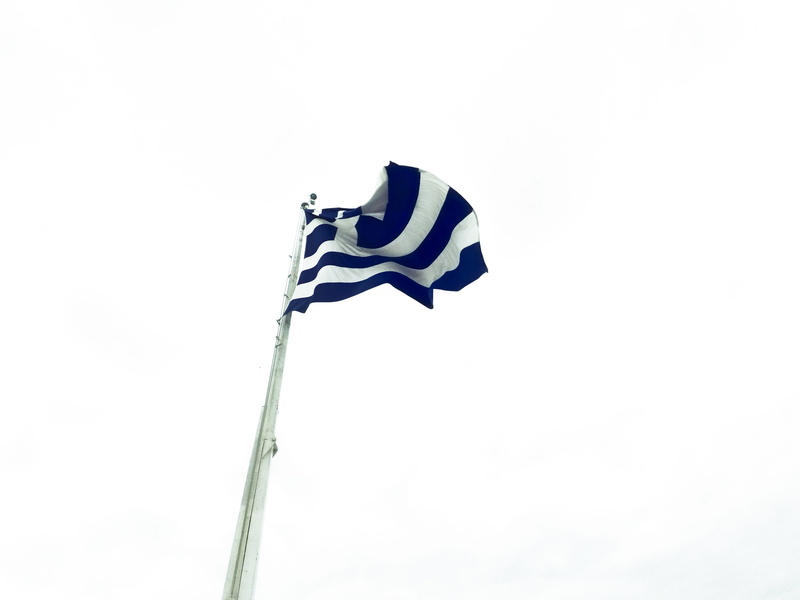 logo, low, national icon, partelon, patriotism, blue, nature, wind, white, copy space, trademark, environment, clear sky, greek, outdoors, pole, emblem