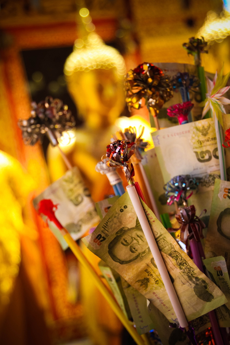 creativity, face, banknotes, gold, love, colours, no people, worship, doi suthep, lost, baht, small, human representation, thailand, religion, close-up