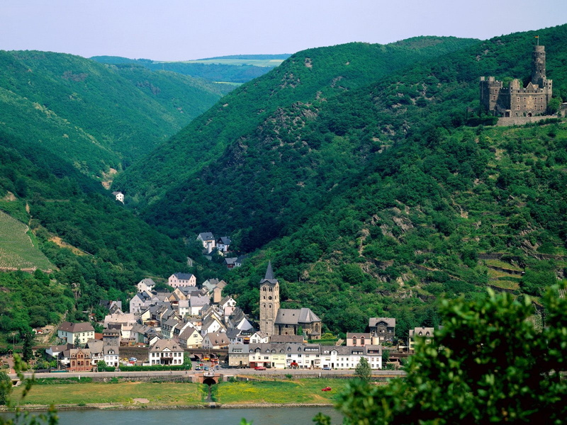 medieval, landscape, castle, village, 720P, Germany
