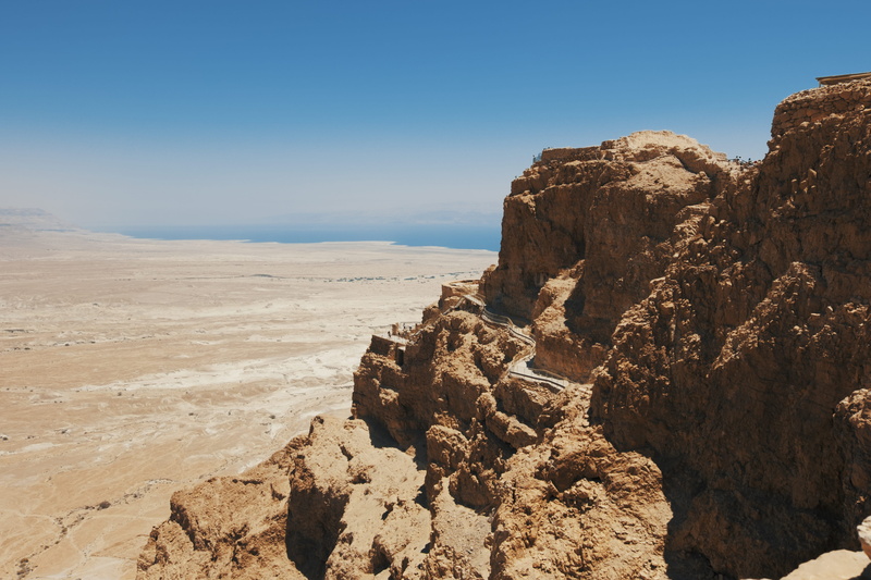 non-urban scene, blue, outdoors, rock - object, day, masada, geology, rock, tranquil scene, formation, clear sky, sunlight, tranquility, 4K, solid, beauty in nature