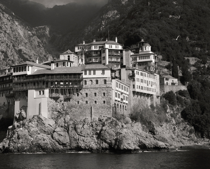 landscape, building exterior, construction, house, 4K, stone, built structure, pilgrimage, waterfront, great, plant, outdoors, forest, athos mountain