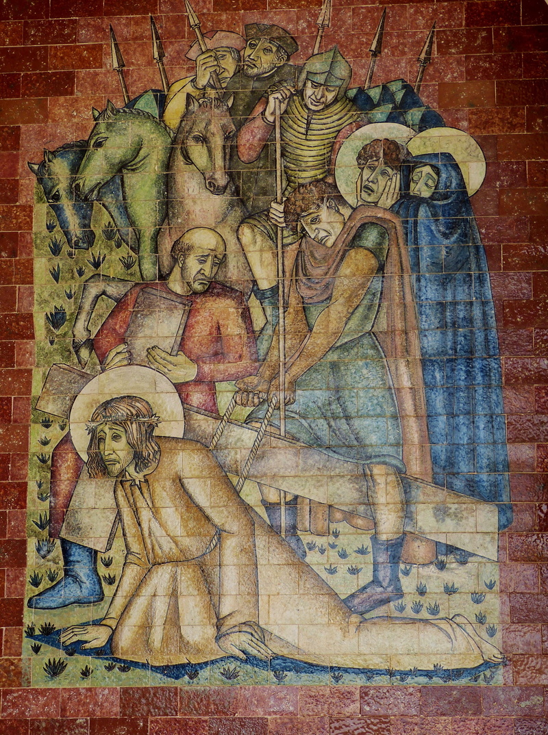 spirituality, ancient civilization, believe, passion, christ, soldiers, close-up, religion, art and craft, crucifixion, architecture, image, fatima, mosaic