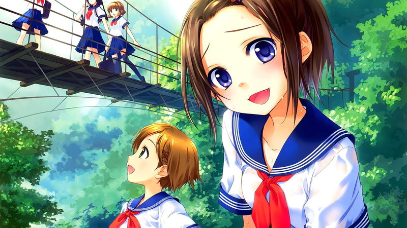 real people, hairstyle, headshot, brunette, leisure activity, bridge, looking away, adult, human representation, young women, anime, amusement park, plant