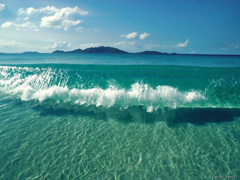 wave, blue sky, sky, water, clouds, sea, 480P, landscape, blue, nature