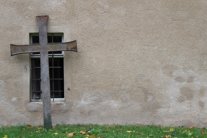 wall - building feature, metal cross, crucifix, symbol, architecture, christian, building exterior, cross shape, religion, place of worship, steel, belief