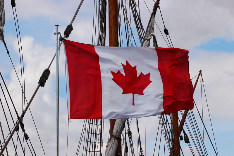 emblem, canadian, maple leaf, sail, horizontal, outdoors, nobody, nautical Vessel, environment, sailing Ship, pole, day, patriotic, wind, no people, sky