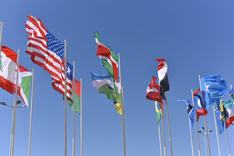 nature, 5K, sunny, patriotism, teamwork, flag, day, in a row, sky, cooperation, low angle view, variation, environment, country, people, clear sky, government