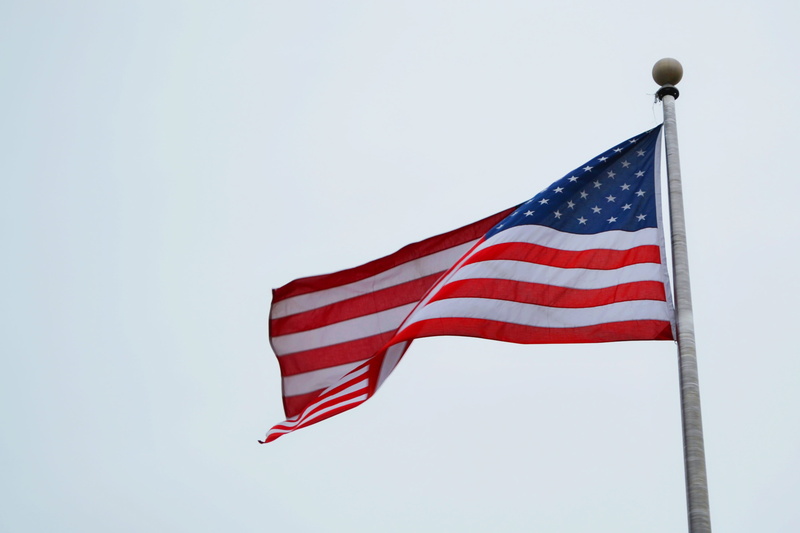 4K, pole, united states of america, flagpole, unity, striped, freedom, no people, photo, sky, symbol, country, nature, star shape, red, dom, national icon
