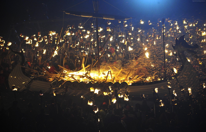 festival, built structure, 2K, nature, Vikings, stage, arts culture and entertainment, celebration, illuminated, fire, event, Scotland, christmas, city