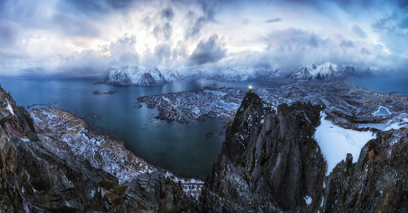 winter, sea, clouds, rock, non-urban scene, 1080P, cold temperature, snowcapped mountain, tranquility, no people, water, scenics - nature, Panoramas, tranquil scene