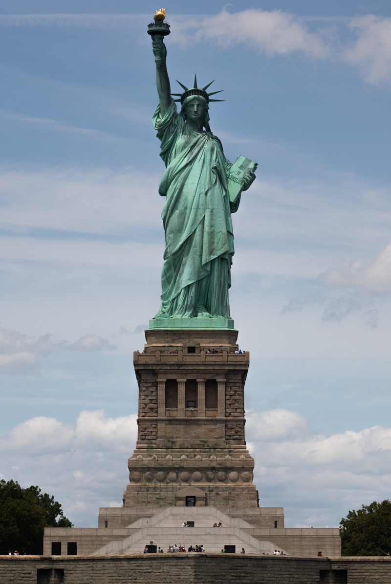 tourism, statue of liberty national monument, history, the past, human representation, freedom, low angle view, art and craft, no people, craft, 5K, cloud - sky