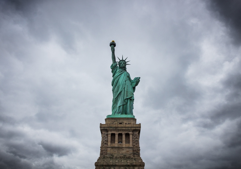 lady, cloud - sky, turquoise colored, new york city, tourism, dom, representation, sky, united states, new york, flaming torch, nature, liberty, storm