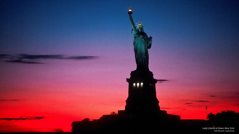 lady, dawn, 2K, liberty, new, Landmarks, york