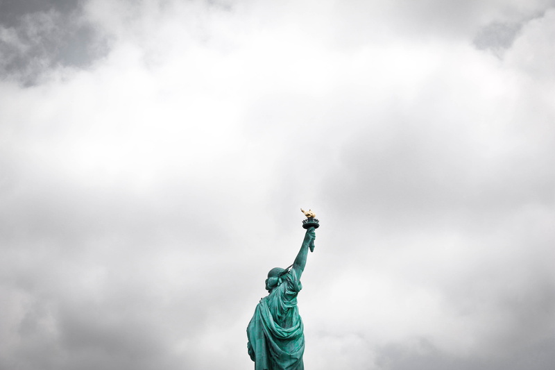 liberty, outdoors, cloud, art and craft, nyc, sky, travel destinations, 5K, no people, dom, human representation, cool, overcast, statue of liberty