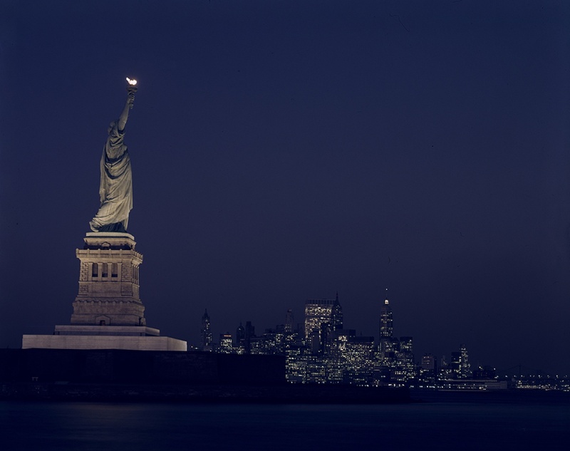 tourism, human representation, water, sculpture, lady, sky, art and craft, building exterior, night, nighttime, nyc, freedom, history, nature, outdoors