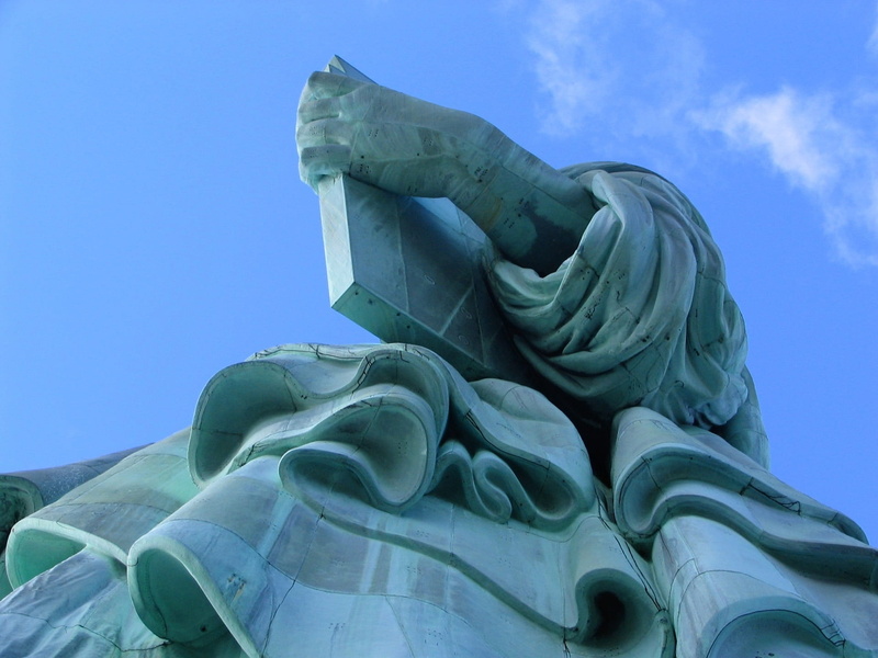 statue, tablet, representation, travel destinations, attraction, turquoise colored, clear sky, human representation, art and craft, sky, nyc, sculpture