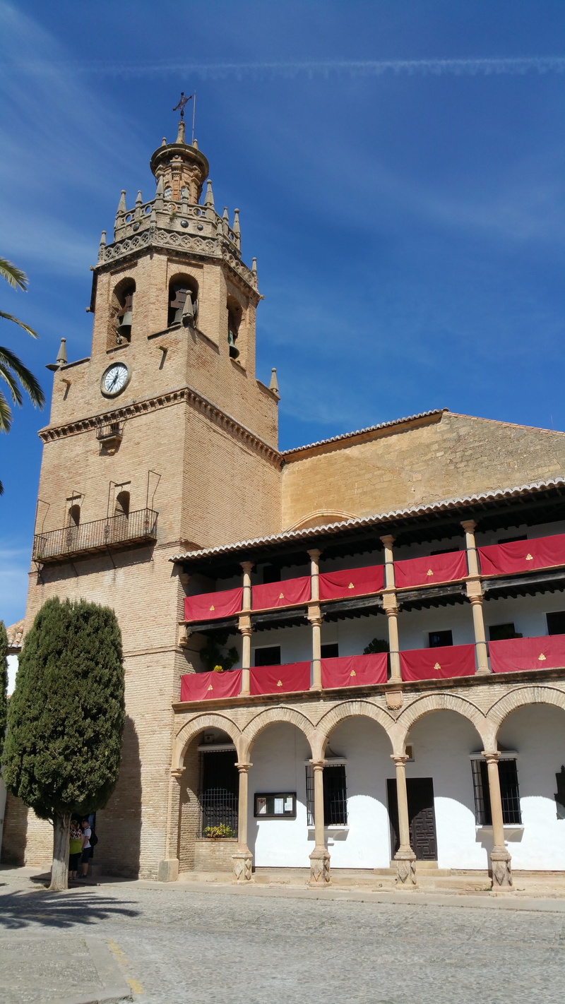 spirituality, building exterior, architectural column, belief, 5K, built structure, sky, santa, sunlight, the past, blue, day, nature, Ronda, tower, Church