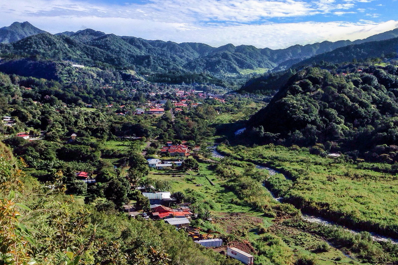 tranquil scene, valley, mountains, high angle view, built structure, viillage, beauty in nature, nature, farms, tranquility, coffee, scenics - nature, agriculture