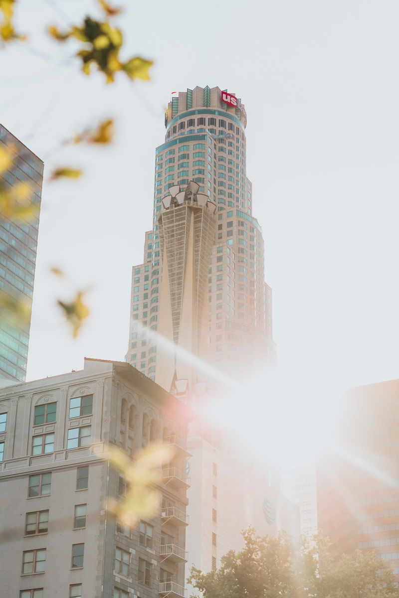 urban Scene, la, finance, golden, backgrounds, rise, los angeles, tower, office Building, outdoors, background, nature, uSA, sky