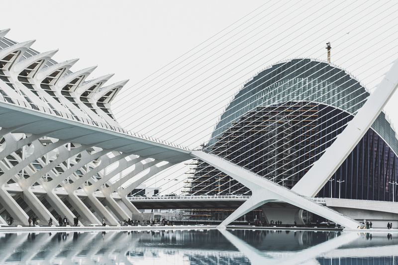 modern design, outdoors, bridge, asia, no People, city, white, architectural, business, building Exterior, steel, construction Industry, built Structure