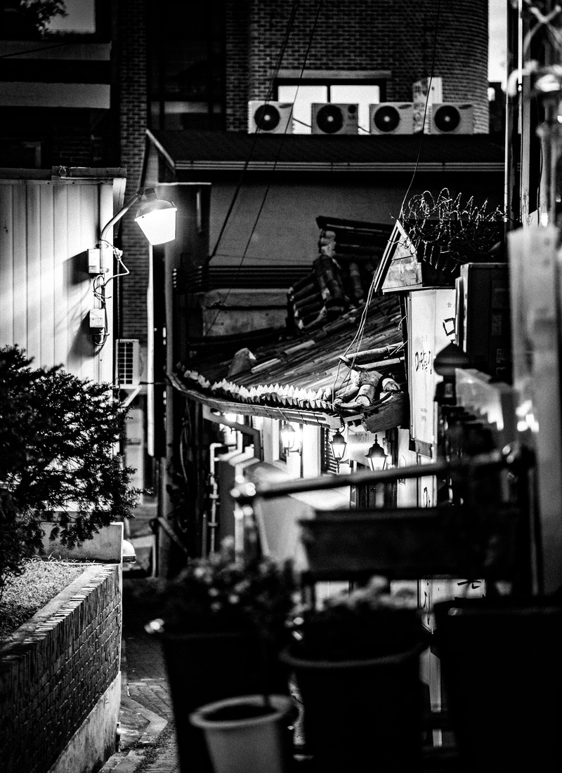 outdoors, yard, 5K, night time, retro Styled, antique, black And White, turned, illuminated, old-fashioned, blackandwhite, street view, houses, outdooes