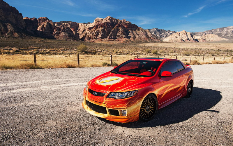 cars, red, koup, kia, 2012, flash, coupe, 2K, forte