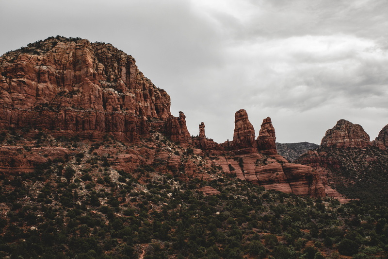 environment, outdoors, sandstone, rock, no people, formation, rock - object, canyon, tranquility, chapel of the holy cross, nature, beauty in nature, cloud - sky