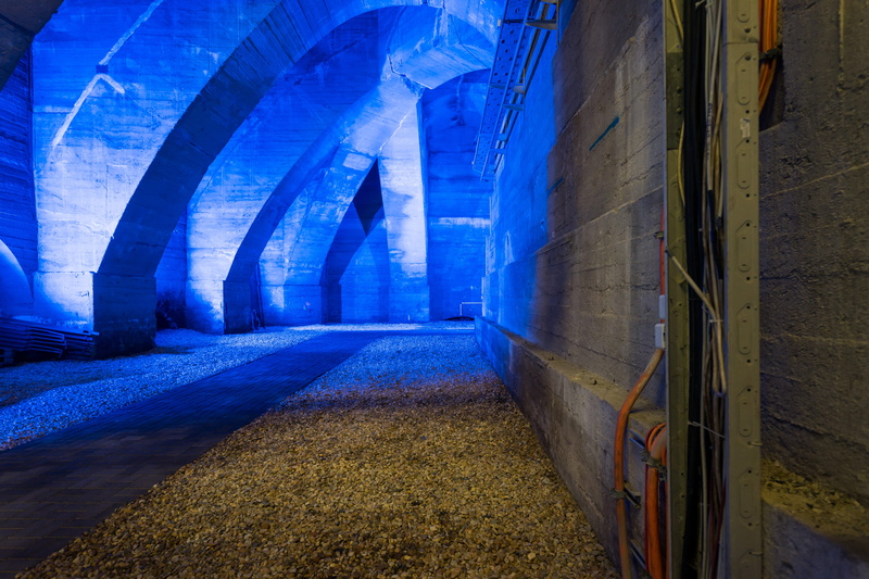 sunlight, direction, 5K, building exterior, arches, catacombs, gravel, foundation, wall, city, blue, architectural column, wall - building feature, tunnel