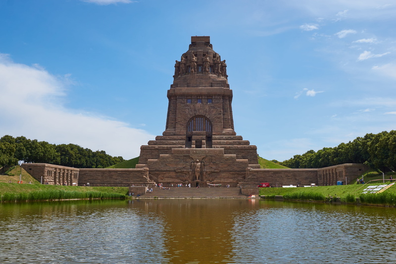 no people, place of worship, plant, history, tourist attraction, 5K, water, sky, architecture, cloud - sky, daytime, brown, travel, the past, Leipzig