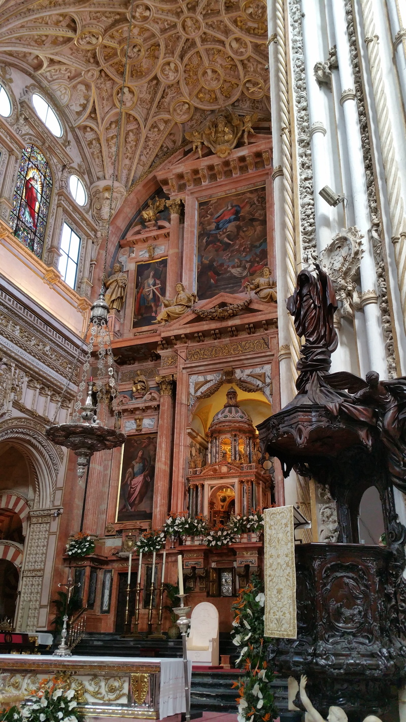 creativity, religion, ornate, rdoba, altar, architecture, indoors, human representation, art and craft, representation, place of worship, mosque, mezquita-catedral de córdoba